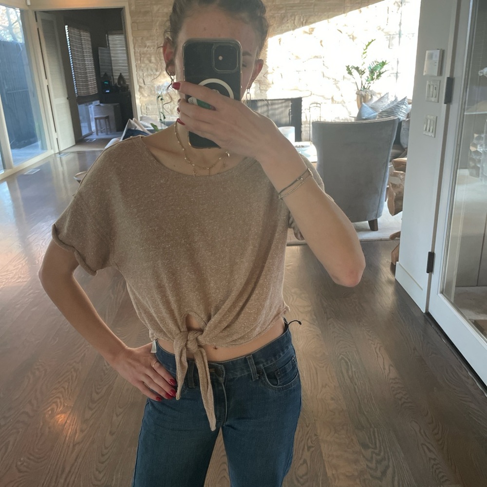 Free people Casual Tan Knotted Women Top